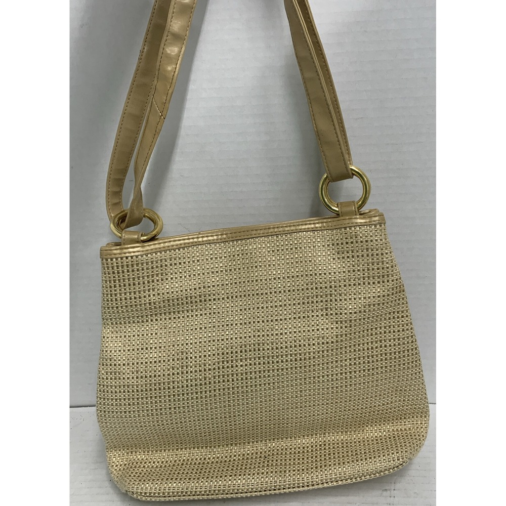 Jennifer Moore Brown Canvas Crossbody Bag Adjustable leather Strap